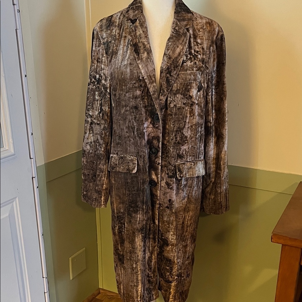 Zara crushed velvet duster coat. New